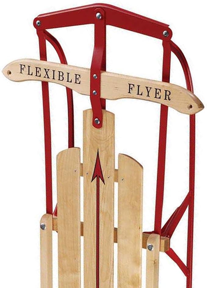 Flexible Flyer Metal Runner Sled. Steel & Wood Steering Snow Slider-StrideForce Fitness