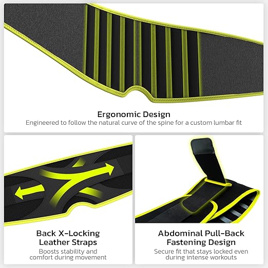 Back Brace for Lower Back Pain Relief, 8X Powerful Support System,Lumbar Support Belt for Men & Women Ergonomic 3D knitted Design with Adjustable Strap for Fitness Running Home Pilates Black L-StrideForce Fitness