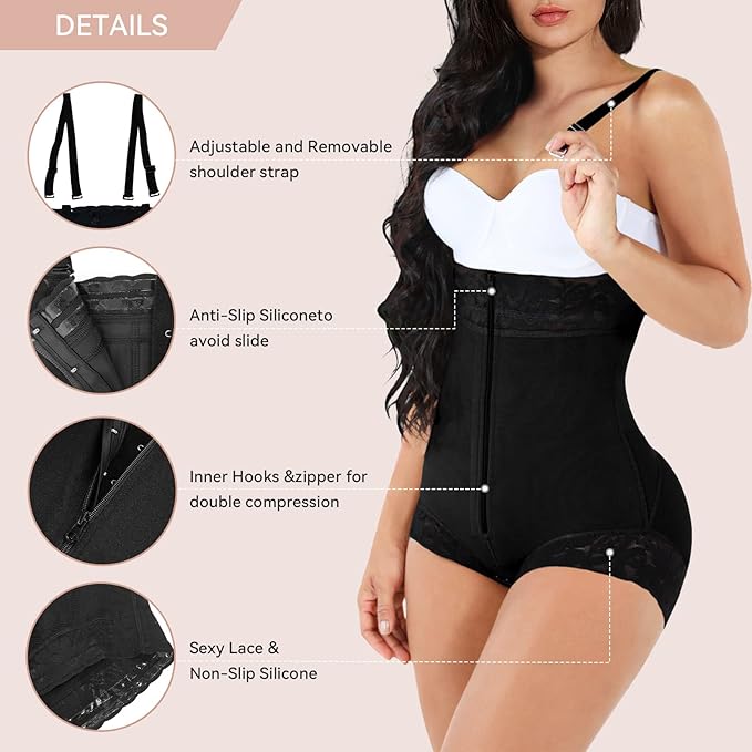 Shapewear for Women Tummy Control Fajas Colombianas Body Shaper Butt Lifter Compression Garment Open Bust Bodysuit-StrideForce Fitness