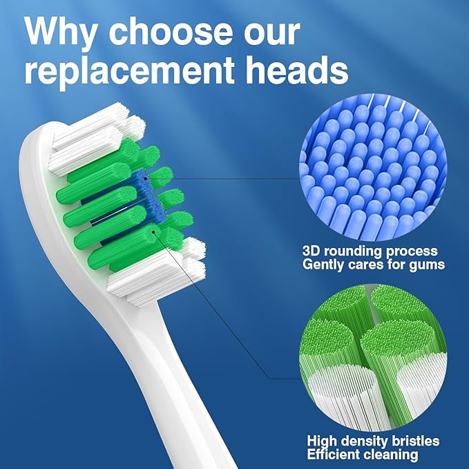 Lanveda Replacement Toothbrush Heads Compatible with Philips Sonicare Replacement Heads, Replacement Brush Head Compatible with Phillips Sonicare 4100 5100 5300 6100 Electric Toothbrush, 12 Pack
