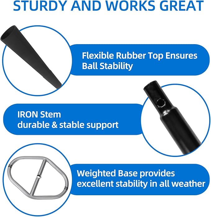 Portable Baseball Tee, Adjustable Batting Tee for Baseball/Softball/Tee Ball, 20"-26" Height, Weighted Base for Stability, Hitting Tee for Kids/Youth, Training Equipment for Baseball Practice-StrideForce Fitness