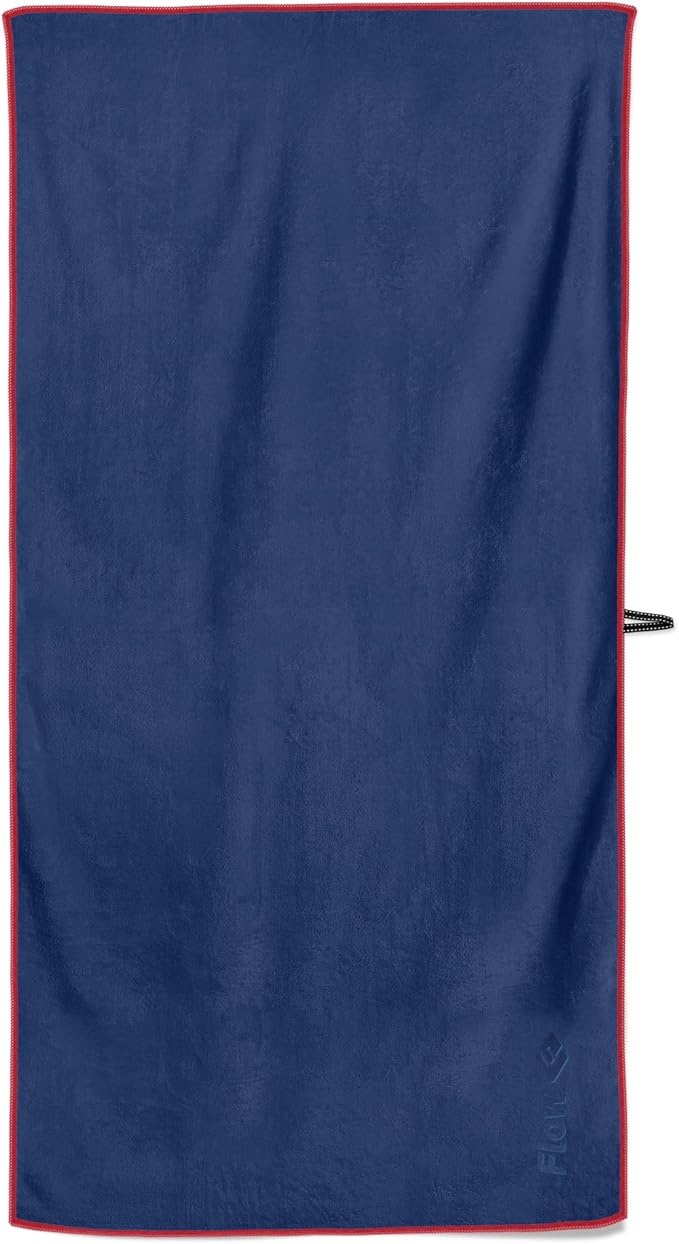Flow Hydro Sport Towel - Microfiber Quick Dry Swimming Towels for Swim, Pool, Triathlon, and Other Water Sports in Medium, Large, XL, and Hooded Sizes (Navy, X-Large (72" x 40"))-StrideForce Fitness