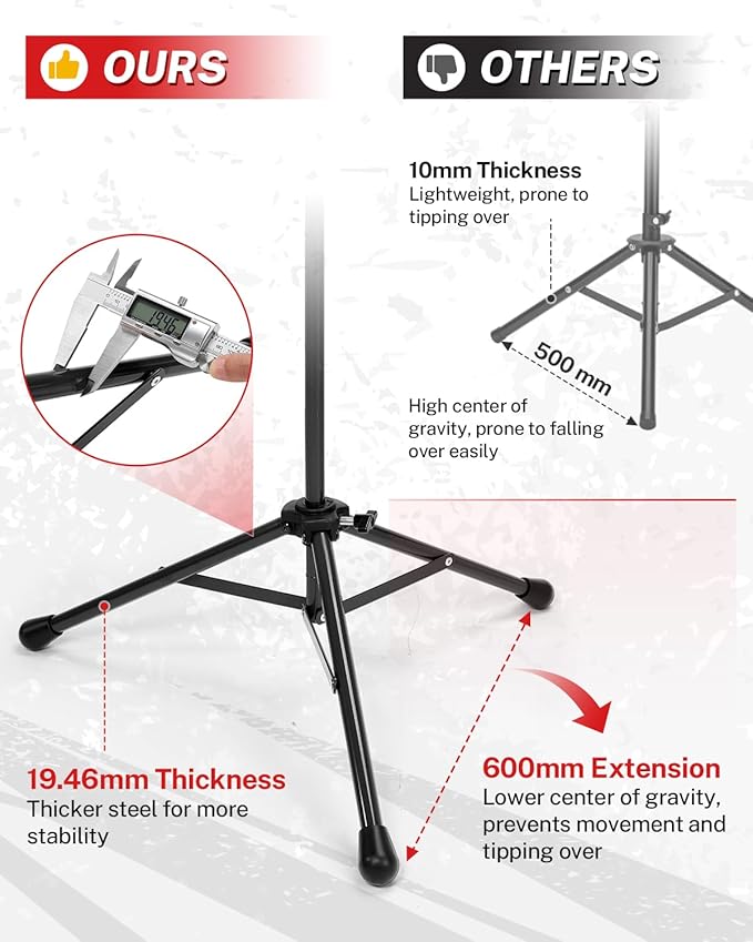 Gonex Baseball Softball Practice Hitting Batting Tripod Stand Rubber Tee Collapsible Portable with Carrying Bag-StrideForce Fitness