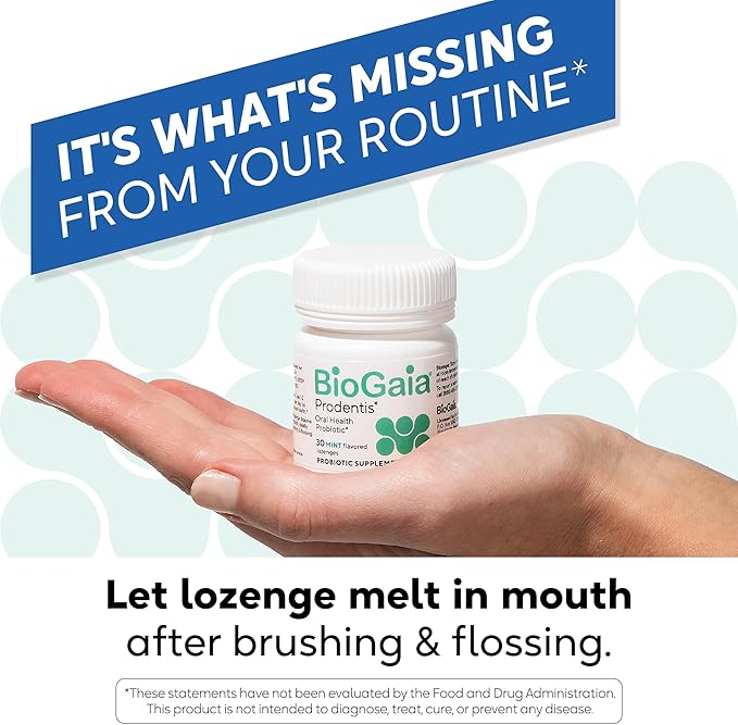 BioGaia Prodentis | Oral Probiotics | Promotes Healthy Gums & Teeth | Defends Against Bad Breath & Dental Problems | Improves Oral Health | Apple Flavored Dental Probiotic Lozenge