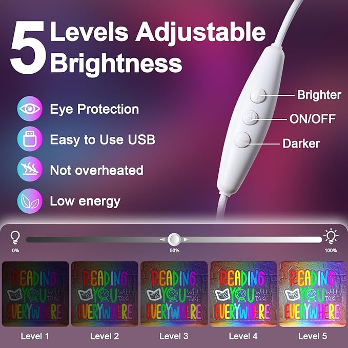 Reading Will Take You Everywhere Neon Sign,Classroom Neon Sign,Read Neon Signs for Classroom Inspirational Letter Led Sign Dimmable Classroom Neon Lights for Bedroom Dorm Library Bookstore-StrideForce Fitness