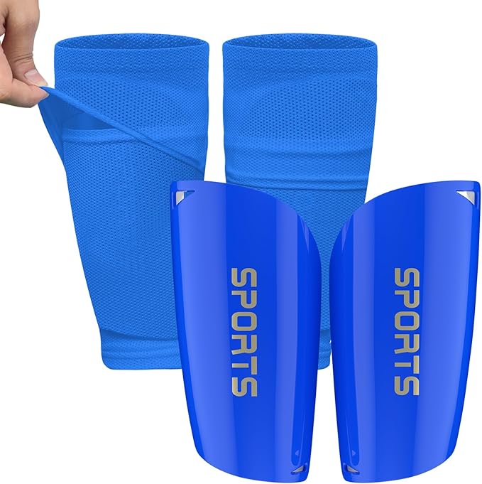 Kids Youth Soccer Shin Guards with Sleeves, Slip in Shinguards Soccer Shin Pads for 3-15 Years Old Boys Girls Child Teens-StrideForce Fitness