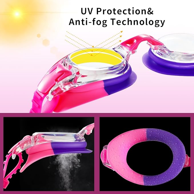 Aegend 2 Pack Kids Goggles, Swimming Goggles for Kids Age 4-16 Boys and Girls Youth, Anti-Fog Waterproof Anti-UV Pool Goggles-StrideForce Fitness