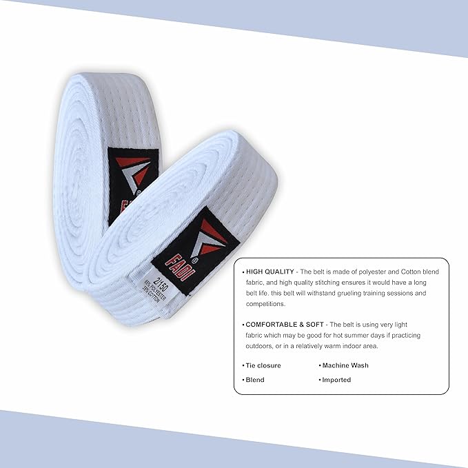 Martial Arts Belt for Karate, Judo, Aikido and Taekwondo - Durable Cotton-Polyester Blend for Adults and Kids-StrideForce Fitness