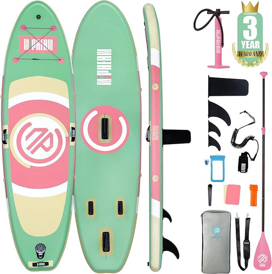 Niphean（Ultra-Light）Inflatable Paddle Board with (Beginner Friendly) StabilTrac Fin and Durable SUP Accessories, 10' Stand Up Paddle Boards for Adults & Youth, Versatile Yoga Paddle Board, Gift Ideas-StrideForce Fitness