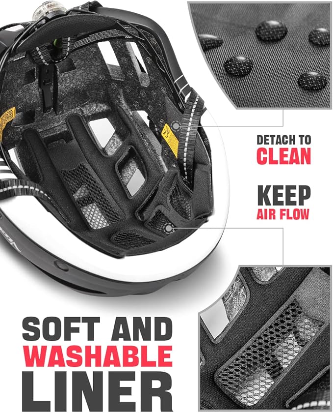 VICTGOAL Bike Helmet for Men Women with Led Light Detachable Magnetic Goggles Removable Sun Visor Mountain & Road Bicycle Helmets Adjustable Size Adult Cycling Helmets-StrideForce Fitness