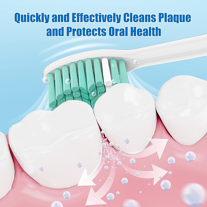 Replacement Brush-Heads Compatible with Philips Sonicare: e-Series Toothbrush Heads HX7022/66 fits Essence & CleanCare Electric Brush Handles, 6 Pack