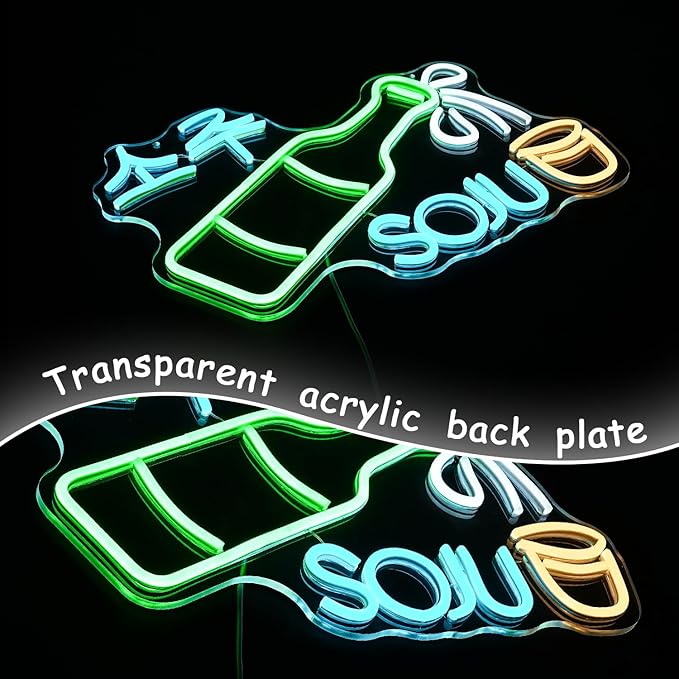 Soju Neon Sign Korean Soju Neon Light Soju Colorful LED Neon Light Korean Led Neon Sign for Bar Korean Restaurant Kitchen Restaurant Wine Cellar Decoration-StrideForce Fitness