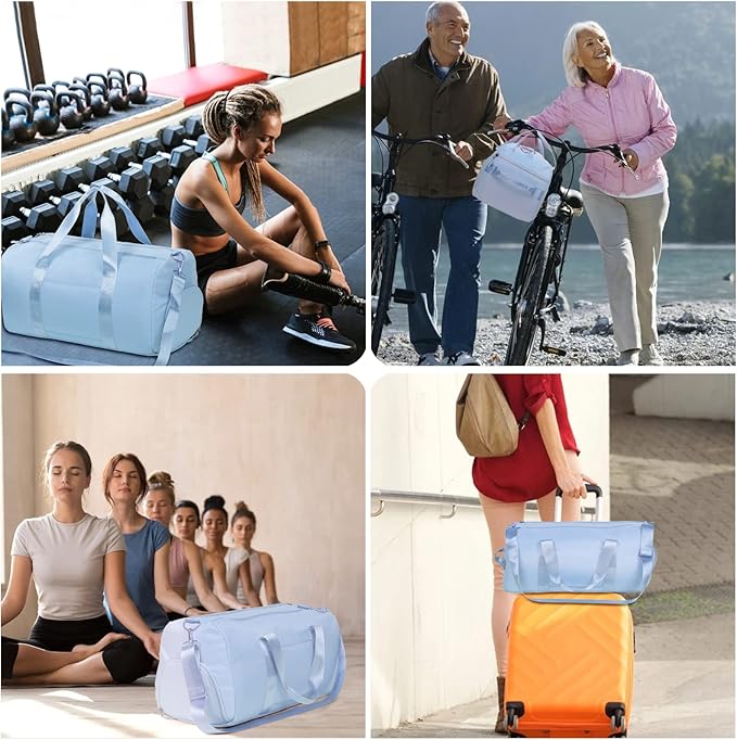 MABROUC Duffle Bag For Women, Sports Duffel Bag for Gym with Wet Pocket & Shoe Compartment, Overnight Weekender Travel Bag-StrideForce Fitness