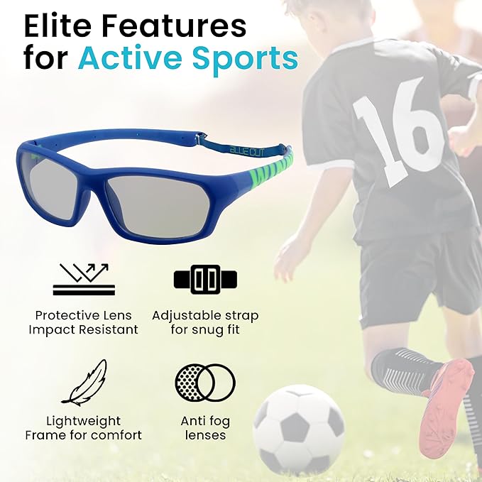 BLUE CUT Sports Protection Goggles, Photochromic Lenses Safety Glasses for Basketball, Pickleball and Outdoor Sports-StrideForce Fitness