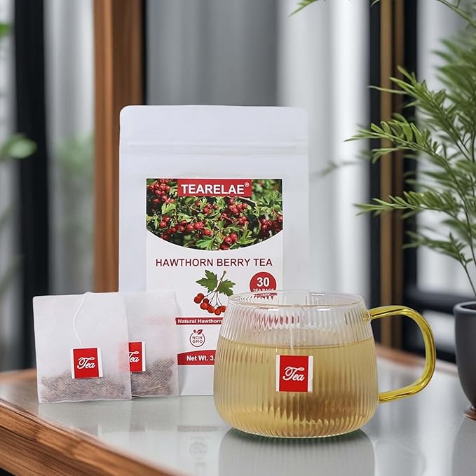 TEARELAE - Hawthorn Berry Tea, 30 Count - Pure Hawthorne Berries Herbal Tea Bags - Sweet and Tangy Flavor - Aid Digestion - Non-GMO - Caffeine-Free-StrideForce Fitness