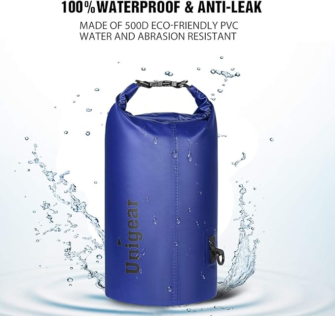 Unigear Dry Bag Waterproof, 2L/5L/10L/20L/30L/40L Floating and Lightweight Bags for Kayaking, Boating, Fishing, Swimming and Camping with Waterproof Phone Case-StrideForce Fitness