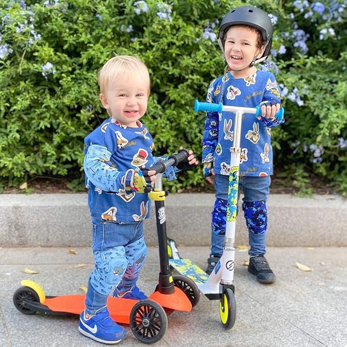 Soft-Style Kids Knee and Elbow Pads with Bike Gloves, Flexible Impact-Resistant Gear for Ages 2-11, Designed for Balance Bikes, Roller-Skating, and Skateboarding-StrideForce Fitness