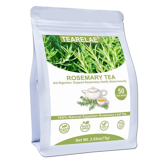 TEARELAE - Rosemary Tea - 1.5g x 50 Count - 100% Pure Rosemary Leaves Tea Bag - Country of Origin Egypt - Aid Digestion & Support Respiratory Health-StrideForce Fitness