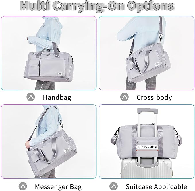 FIORETTO Women's Gym Duffle Bag with Shoes Compartment, 37L Capacity, Ideal for Travel, Gym, Sports, Duffel, Weekender-StrideForce Fitness