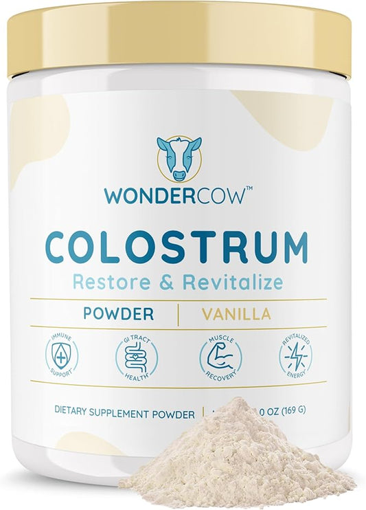 Colostrum Supplement Powder for Gut Health, Immune Support, Muscle Recovery & Wellness | Natural IgG Pure Whole Bovine Colostrum Superfood, Vanilla, 60 Servings-StrideForce Fitness