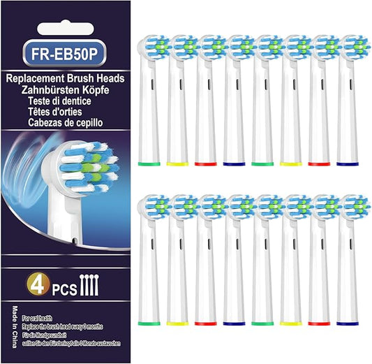 Replacement Heads Compatible with Oral b Series Electric Toothbrush, Refills Heads with Medium Bristles Compatible with Braun Oral B Pro 1000, Genius X, Smart 1500 (16 White)