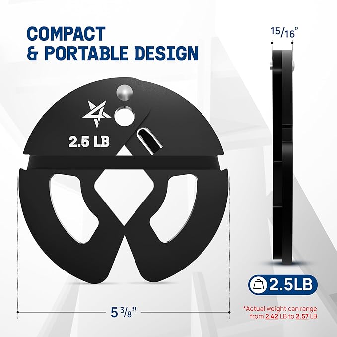 Yes4All Fractional Weight Plates Set, Available In Steel And Rubber, Set of 2/4/6 Plates in 1.25LB, 2.5LB, or 5LB Sizes, Micro Change Plates for Dumbbell and Olympic Barbell Weightlifting-StrideForce Fitness