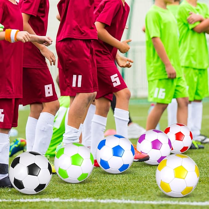 12 Pcs Soccer Balls for Teen Adult Bulk Deflated Soccer Ball with Pump Size 5 Indoor Outdoor Training Practice for School Sports Game Birthday Gifts Party Back to School-StrideForce Fitness