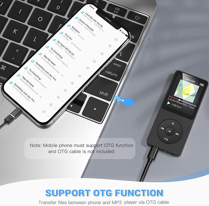 AGPTEK A02PL 64GB MP3 Player, 70 Hours Playback Lossless Sound Music Player, Supports up to 128GB(Black)-StrideForce Fitness