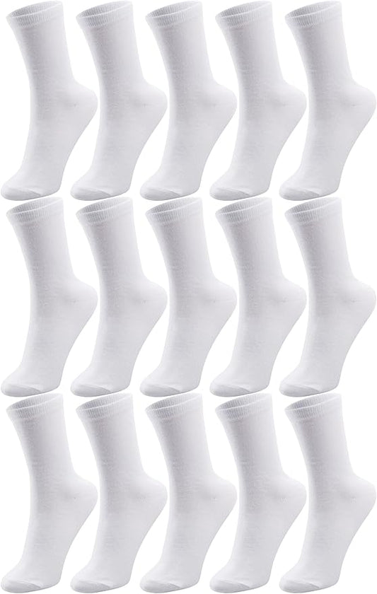 Duufin 15 Pairs Women's Crew Socks Mid Calf Workout Socks
