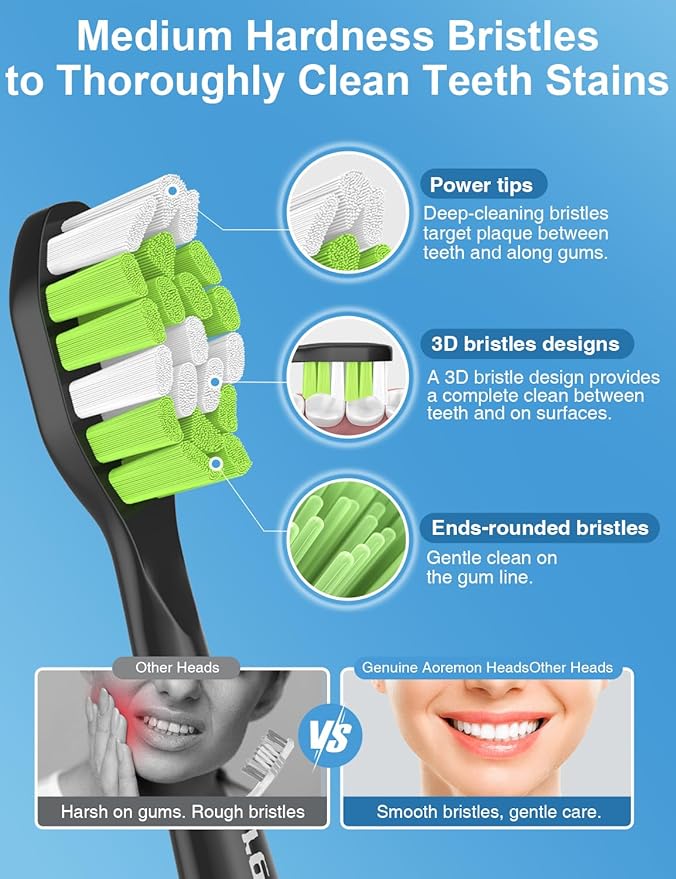 Replacement Toothbrush Heads for Philips Sonicare diamondclean Electric Toothbrush Heads Compatible with Sonicare 4100 5100 5300 6100 c2 c1 c3 w Snap-on Electric Tooth Brush Handle,8 Count, Black