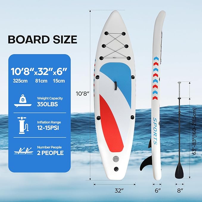 Panana Inflatable Stand Up Paddle Board, 10'x31 x6 SUP with Premium Paddle Board Accessories Kit, Anti-Slip EVA Deck for Adults Youth of All Skill Levels-StrideForce Fitness