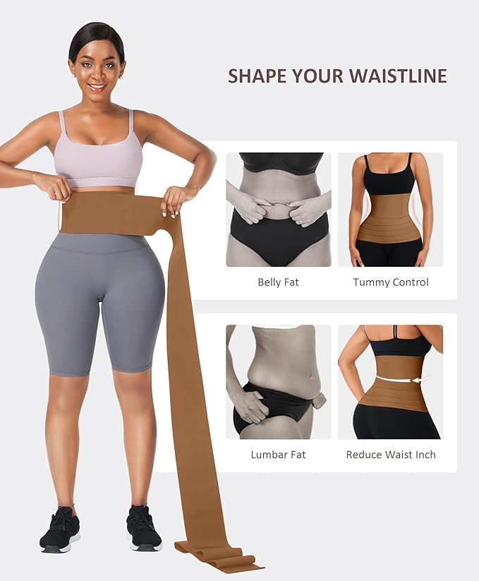 FeelinGirl Waist Trainer for Women Trimmer Belt Waist Cincher Tummy Wrap Plus Size Snatch Me Up Bandage Body Shaper-StrideForce Fitness
