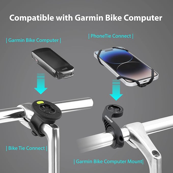 BONE Run + Bike Tie Connect Kit 2, 2-in-1 Running & Bike Phone Holder, Detachable & Rotatable 360° Sport Armband & Phone Mount Compatible with Most Smartphones (Stem/Armband 2-in-1 Connection Kit)-StrideForce Fitness