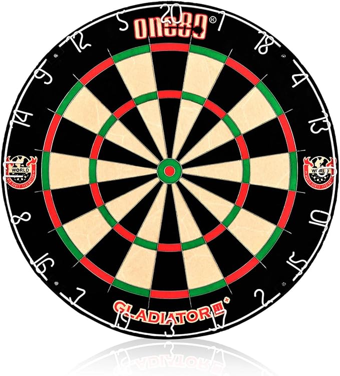 Gladiator Dartboard with Top-Grade African Sisal and Sword Edge Staple Free Wire Spider for Maximum Scoring Potential and Less Bounce Outs-StrideForce Fitness