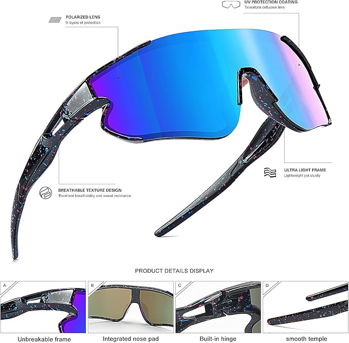 Kids Baseball Sunglasses for Boys Girls Youth Softball Cycling Sports Sunglasses UV400 Protection Age 5-12-StrideForce Fitness