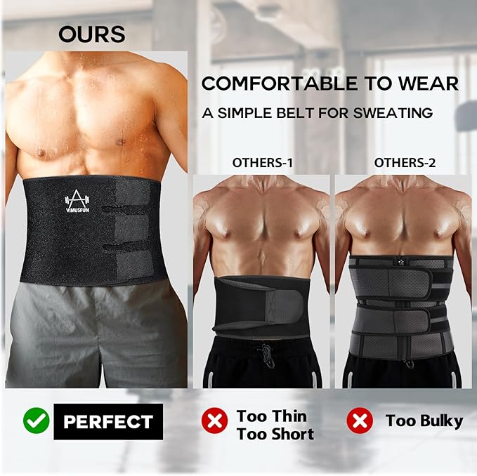 Waist Trimmer Belt Men Sweat Band Stomach Wrap, Waist Trainer for Women Workout-StrideForce Fitness