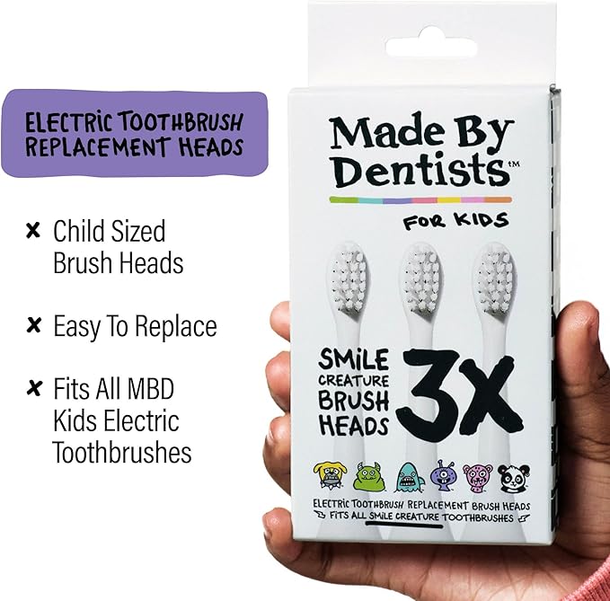 Made by Dentists Kids Electric Toothbrush - Rechargeable Vibrating Toothbrush with Timer, Includes 6 Replacement Heads, Halloween Gifts for Kids, Girls and Boys, Kid & Toddlers Age 2+, Alien