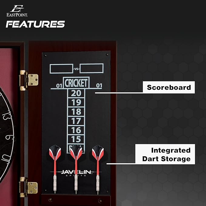 EastPoint Sports Bristle Dartboard and Cabinet Sets- Features Easy Assembly - Complete with All Accessories-StrideForce Fitness