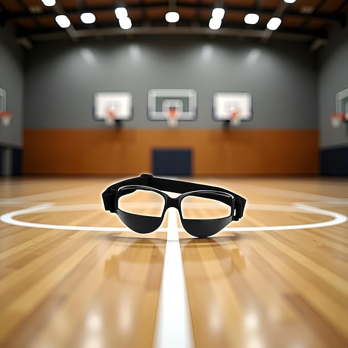Black Basketball Glasses- Basketball Dribbling Goggles,17 X 6cm Portable Glasses For Dribbling,Comfortable Protective Sports Dribble Specs For Training Team Sports-StrideForce Fitness