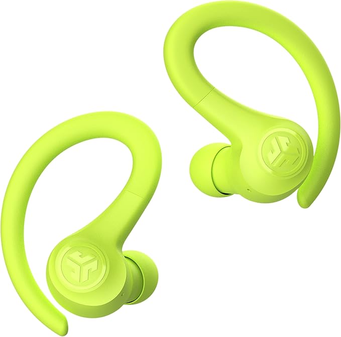 JLab Go Sport+ Wireless Workout Earbuds Featuring C3 Clear Calling, Secure Earhook Sport Design, 35+ Hour Bluetooth Playtime, and 3 EQ Sound Settings (Yellow)-StrideForce Fitness