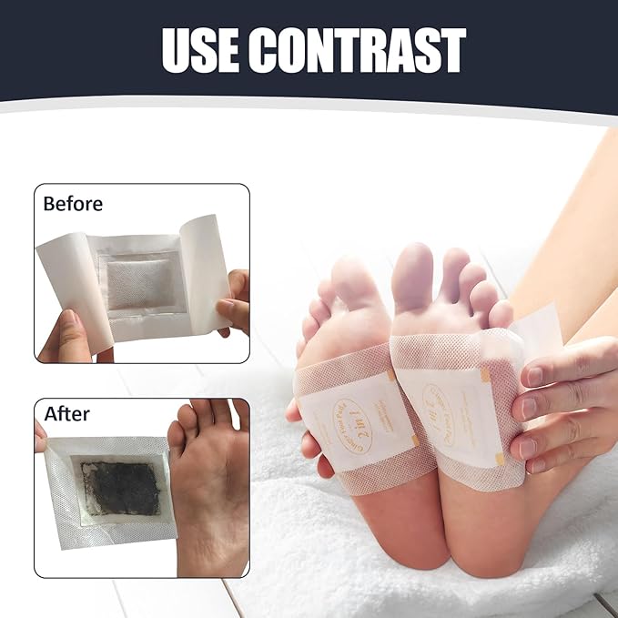 2 in 1 Foot Pads, Tear and Use Ginger Wormwood with Pure Natural Ginger Powder Bamboo Vinegar Wormwood, Bigger Adhesive ''Stay in Place'' All Night, 20 Pads-StrideForce Fitness