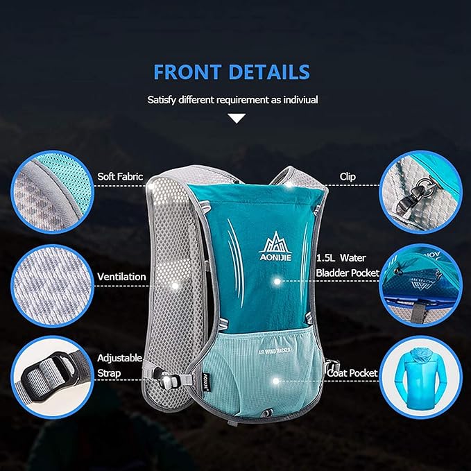 AONIJIE Hydration Vest Pack Backpack 5L Marathoner Running Race Hydration-StrideForce Fitness