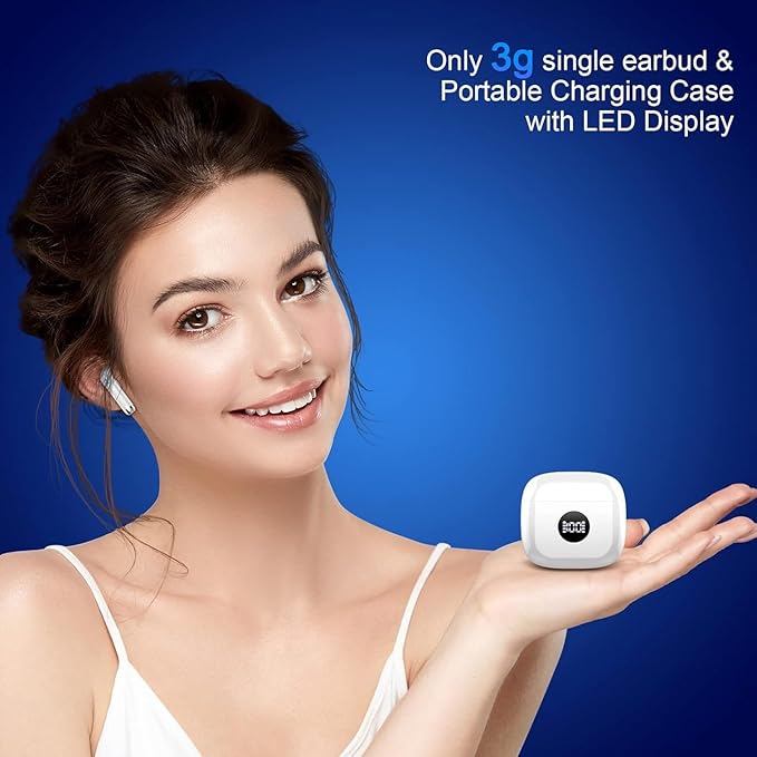 Wireless Bluetooth 5.4 Earbuds, Ear Buds LED Power Display Headphones 6D Stereo, Bluetooth Earbuds in-Ear Noise Cancelling Mic, 40H Playback Mini Case IP7 Waterproof Sports Earphones for Android iOS-StrideForce Fitness