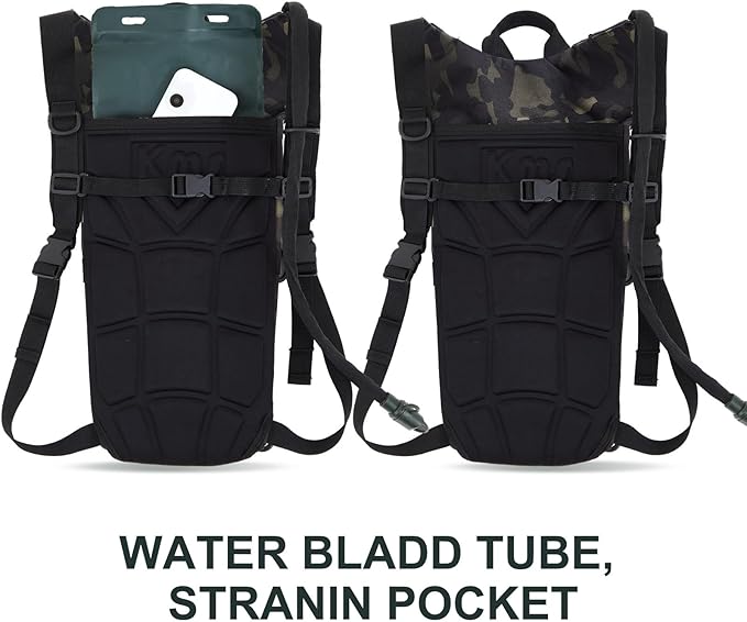 4 Pack Tactical Hydration Backpack with 3L Water Bladder Military Daypack Water Backpack Lightweight Hydration Back Pack for Running Cycling Climbing Hiking for Men Women-StrideForce Fitness