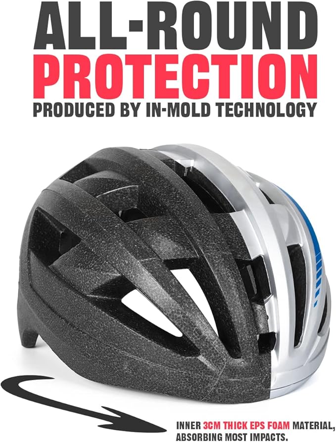 VICTGOAL Bike Helmet for Men Women with Led Light Detachable Magnetic Goggles Removable Sun Visor Mountain & Road Bicycle Helmets Adjustable Size Adult Cycling Helmets-StrideForce Fitness