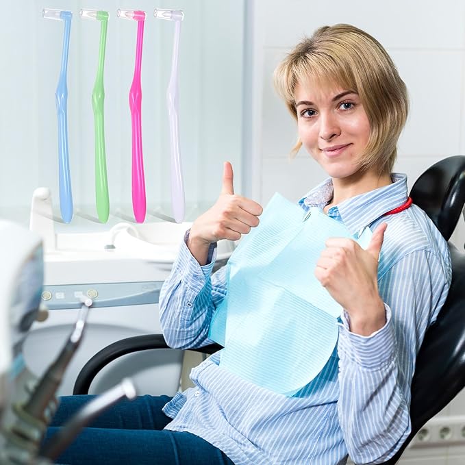 8 Pcs Soft Bristles Angled Toothbrush End Tuft Toothbrush with Covers Single Tufted Toothbrushes Small Head for Hard-to-Reach Areas Orthodontic Toothbrushes for Braces, Implants, Back Teeth, Retainers