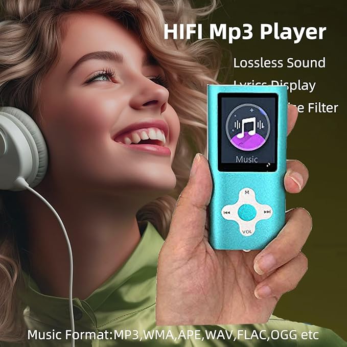 Mp3 Player,Music Player with a 16 GB Memory Card Portable Digital Music Player/Video/Voice Record/FM Radio/E-Book Reader/Photo Viewer/1.8 LCD (Sky Blue)-StrideForce Fitness