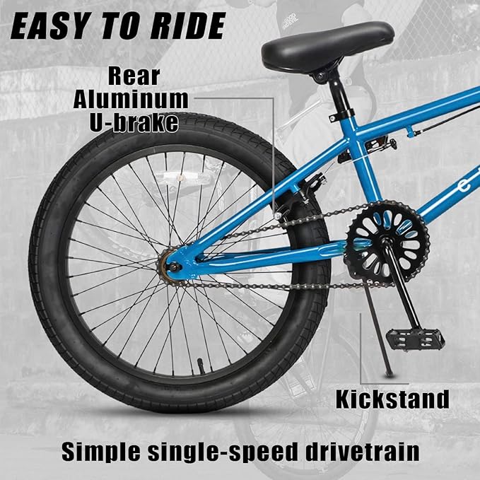 Freestyle BMX Bike, 18 20 Inch Kids Bicycle for 5-13 Years Old Kids and Beginner Level Rider, Multiple Colors-StrideForce Fitness