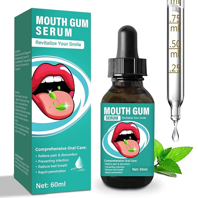Gum Restore Drops, Gum Repair for Receding Gums, Stain Removal, Fresh Breath, Natural Ingredients Eliminate Bad Breath, Oral Care Drops for Adults, 60ML