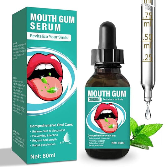 Gum Restore Drops, Gum Repair for Receding Gums, Stain Removal, Fresh Breath, Natural Ingredients Eliminate Bad Breath, Oral Care Drops for Adults, 60ML